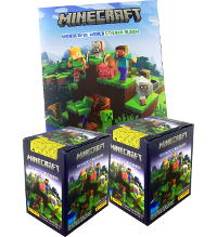Naklejki Panini Minecraft Wonderful World - Album + 2 wyświetlacze (=72 saszetki)