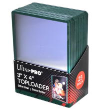 Ultra Pro 3" x 4" GREEN BORDER Toploader - 25 Stück